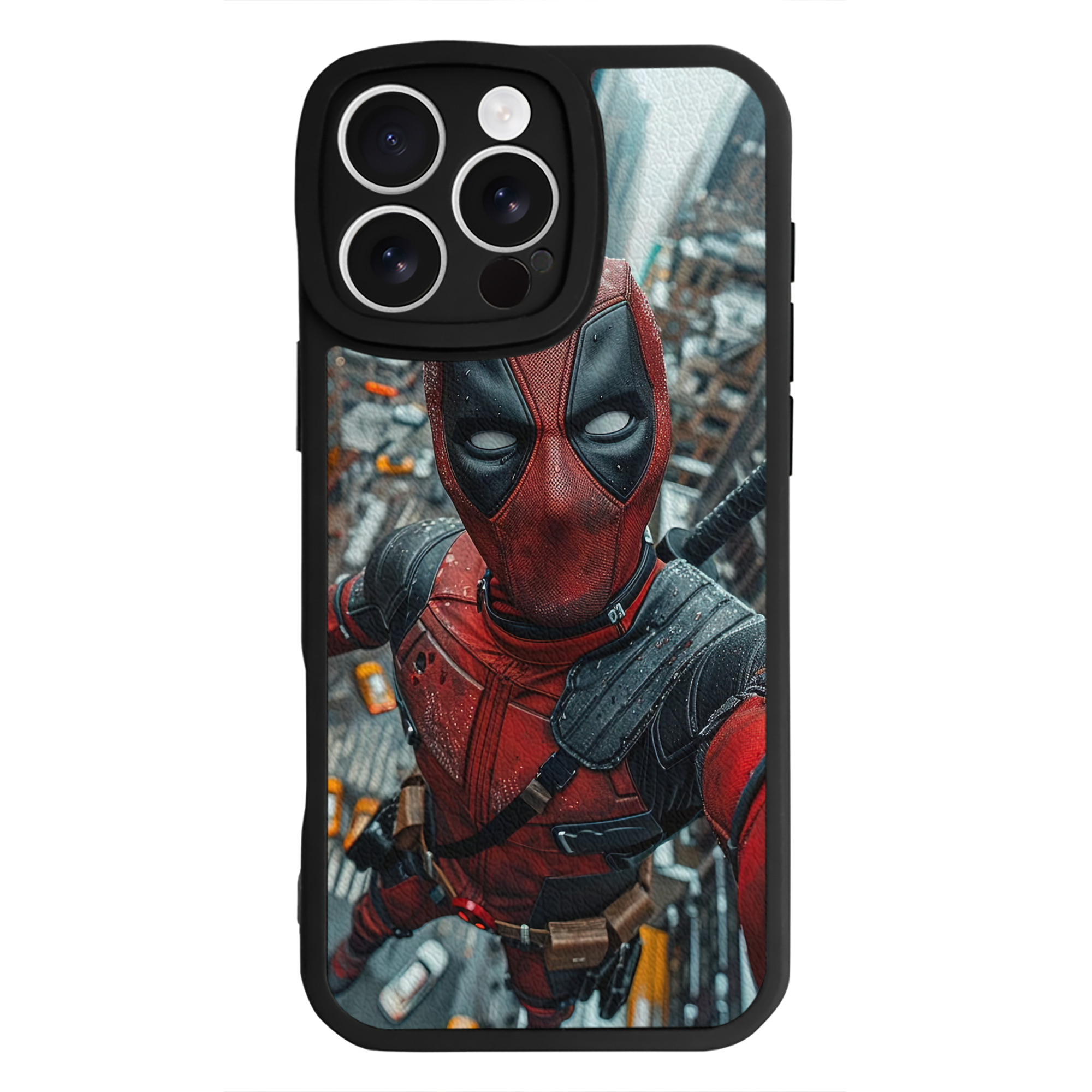 （画像用） Deadpool デッドプール 【iPhone 16シリーズ対応】シリコンスマホケース（レザー調） 材質：シリコン